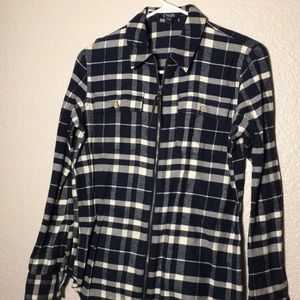 Chaps navy and white flannel.